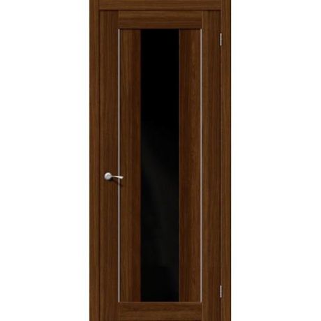 Дверь межкомнатная эко шпон коллекция Legno, MG1, 2000х700х40 мм., остекленная, CT-Black Star, alu Noce