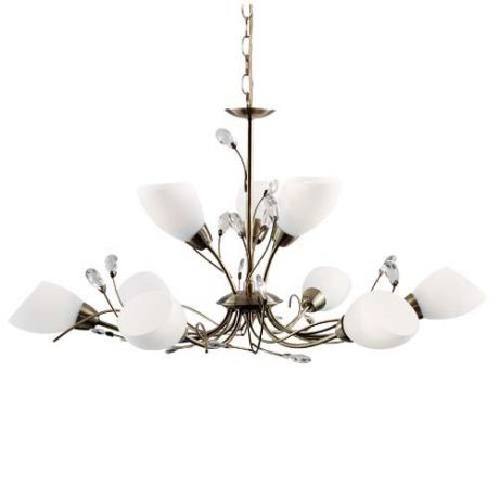 Люстра потолочная коллекция Gardenia, A2766LM-9AB, бронза/белый Arte Lamp (Арте Ламп)