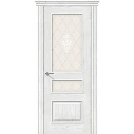 Дверь межкомнатная шпонированная коллекция Элит, Сорренто, 2000х900х40 мм., остекленная Художественное, жемчуг (Т-23)
