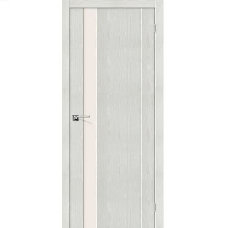 Дверь межкомнатная эко шпон коллекция Legno, L-11, 2000х800х40 мм., остекленная, СТ-Magic Fog, Bianco Melinga