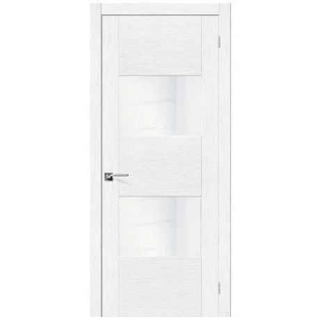 Дверь межкомнатная шпонированная коллекция Элит, Токио-2, 2000х900х40 мм., остекленная White Waltz, белый дуб (Д-21)