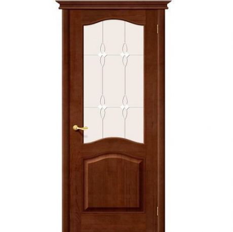 Дверь межкомнатная из массива Классическая, М7, 2000х900х40, остекленная, СТ-Полимер, Темный Лак (Т-06)