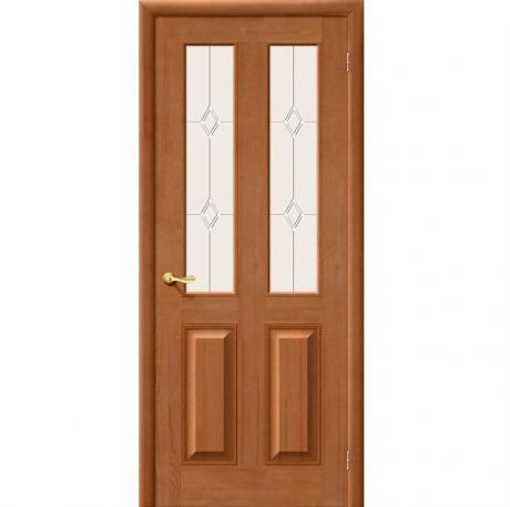 Дверь межкомнатная из массива Классическая, М15, 2000х600х40, остекленная, СТ-Полимер, Светлый Лак (Т-05)