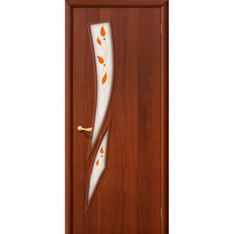 Дверь межкомнатная ламинированная, коллекция 10, 8П, 2000х400х40 мм., остекленная, СТ-Полимер, ИталОрех (Л-11)