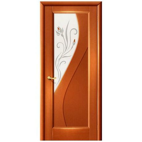 Дверь межкомнатная шпонированная коллекция Элит, Яна, 2000х900х40 мм., остекленная Художественное с фьюзингом, анегри (Т-33)