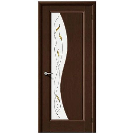 Дверь межкомнатная шпонированная коллекция Комфорт, Руссо, 2000х900х40 мм., остекленная Сатинато Полимер, венге (Ф-09)
