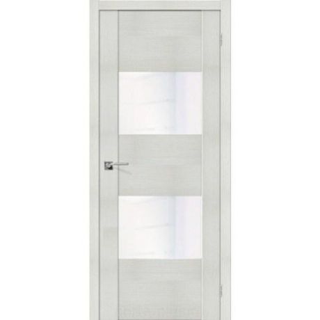 Дверь межкомнатная эко шпон коллекция Vetro, VG2, 2000х400х40 мм., остекленная, CT-White Waltz, Bianco Melinga