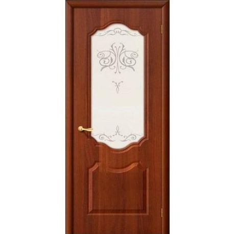 Дверь межкомнатная ПВХ коллекция Start, Сицилия, 2000х800х40 мм., остекленная, СТ-Худ., ИталОрех (П-11)