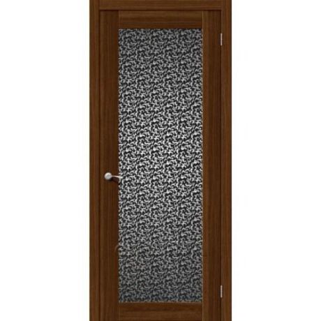 Дверь межкомнатная эко шпон коллекция Legno, VG1, 2000х800х40 мм., остекленная, CT-Tango Night, Noce