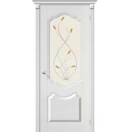 Дверь межкомнатная ПВХ коллекция Start, Перфекта, 2000х900х40 мм., остекленная, СТ-Орхидея, Белый (П-24)