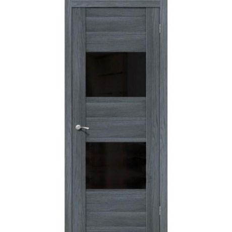 Дверь межкомнатная эко шпон коллекция Vetro, VG2, 2000х600х40 мм., остекленная, CT-Black Star, Ego