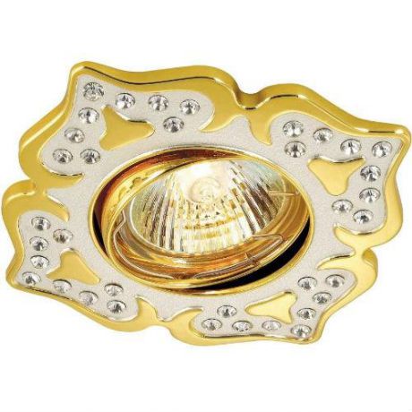 Встраиваемый/точечный светильник коллекция Flower, 369825, серебро/золото Novotech (Новотех)