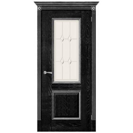 Дверь межкомнатная шпонированная коллекция Элит, Триест, 2000х600х40 мм., остекленная Сатинато Полимер, черный абрикос (Д-08)