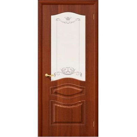 Дверь межкомнатная ПВХ коллекция Start, Модена, 2000х700х40 мм., остекленная, СТ-Худ., ИталОрех (П-11)