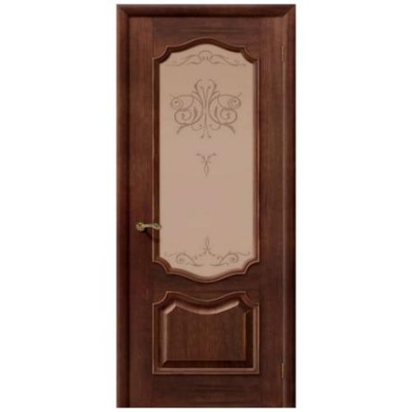 Дверь межкомнатная шпонированная коллекция Элит, Премьера, 2000х800х40 мм., остекленная Художественное, голд (Д-25)