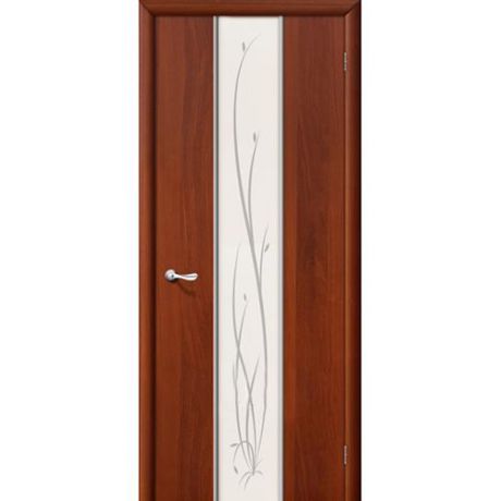 Дверь межкомнатная ламинированная, коллекция 10, 32Х, 2000х900х40 мм., глухая, Зеркало с элементами художественного матирования,ИталОрех (Л-11)