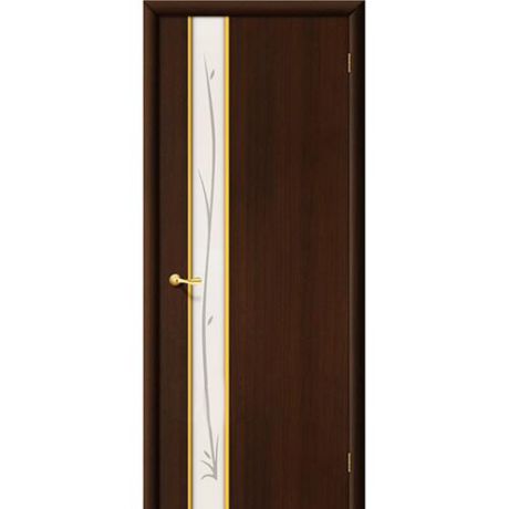 Дверь межкомнатная ламинированная, коллекция 10, 31Х, 2000х600х40 мм., глухая, Зеркало с элементами художественного матирования,  Венге (Л-13)