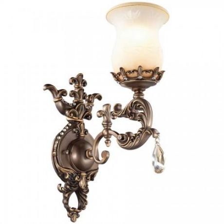 Светильник настенный бра коллекция Varza, 2430/1W, коричневый, хрусталь/бежевый Odeon light (Одеон лайт)