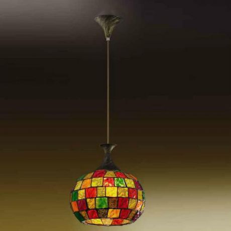 Подвесной светильник коллекция Velute, 2094/1, коричневый/разноцветный Odeon light (Одеон лайт)