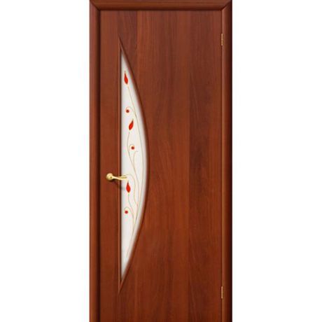 Дверь межкомнатная ламинированная, коллекция 10, 5П, 1900х550х40 мм., остекленная, СТ-Полимер, ИталОрех (Л-11)