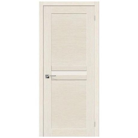 Дверь межкомнатная шпонированная коллекция Комфорт, М-23, 2000х600х40 мм., остекленная Сатинато, белый дуб (Ф-21)
