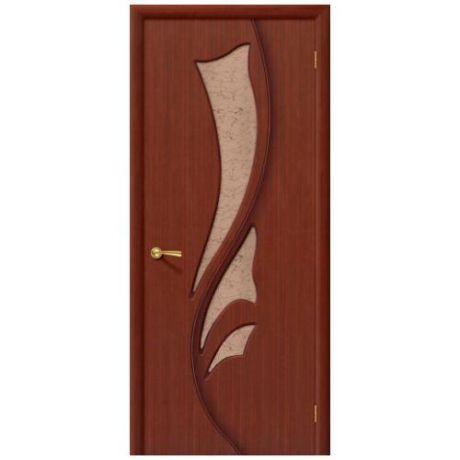 Дверь межкомнатная шпонированная коллекция Стандарт, Эксклюзив, 2000х900х40 мм., остекленная Рифленое, макоре (Ф-15)