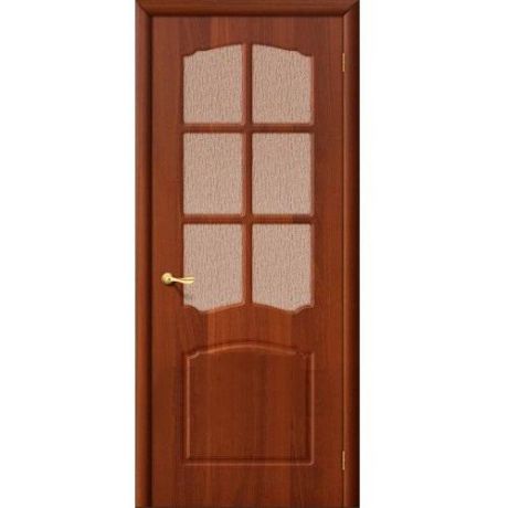 Дверь межкомнатная ПВХ коллекция Start, Альфа, 2000х600х40 мм., остекленная, СТ-118, ИталОрех (П-11)