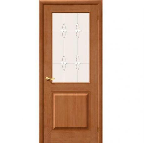 Дверь межкомнатная из массива Классическая, М13, 2000х700х40, остекленная, СТ-Полимер, Светлый Лак (Т-05)