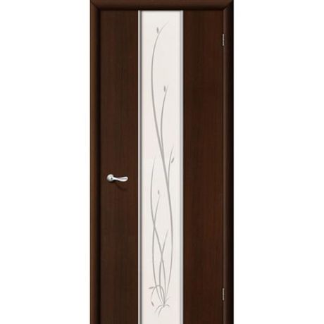 Дверь межкомнатная ламинированная, коллекция 10, 32Х, 2000х700х40 мм., глухая, Зеркало с элементами художественного матирования, Венге (Л-13)