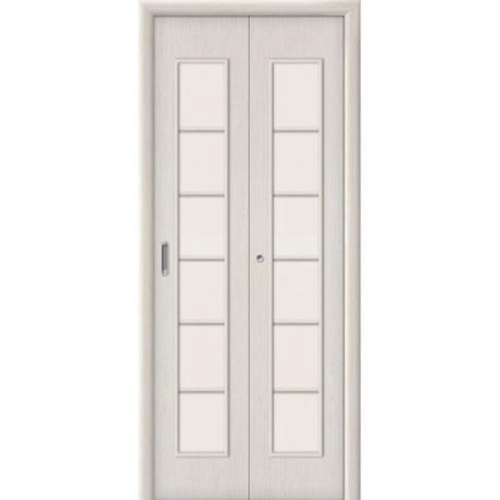 Дверь межкомнатная ламинированная, коллекция 10, 2С, 2000х350х40 мм., остекленная, СТ-Сатинато, БелДуб (Л-21)