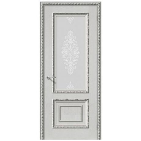 Дверь межкомнатная шпонированная коллекция Элит, Комплеана Премиум, 2000х900х40 мм., остекленная Сатинато, антик (Д-22)