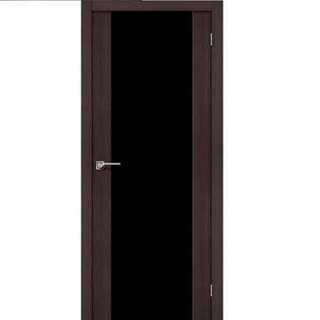 Дверь межкомнатная эко шпон коллекция Legno, L-13, 2000х800х40 мм., остекленная, СТ-Black Star, Wenge Melinga