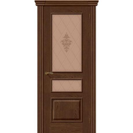 Дверь межкомнатная шпонированная коллекция Элит, Сорренто, 2000х900х40 мм., остекленная Художественное, виски (Т-32)