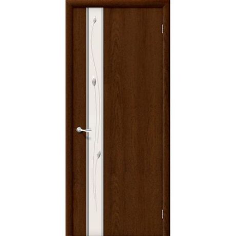 Дверь межкомнатная ламинированная, коллекция 10, 35Х, 2000х900х40 мм., глухая, белое зеркало художественное, ИспанОрех (Л-10)