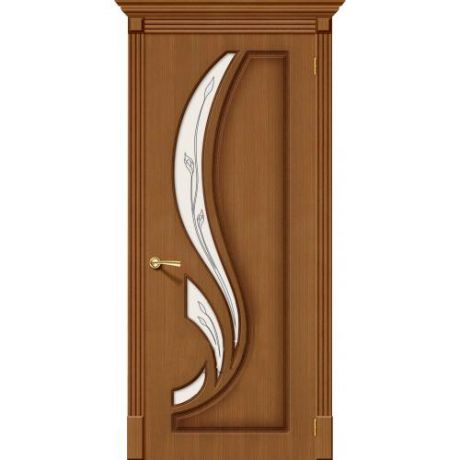 Дверь межкомнатная шпонированная коллекция Стандарт, Лилия, 2000х700х40 мм., остекленная Сатинато, орех (Ф-11)