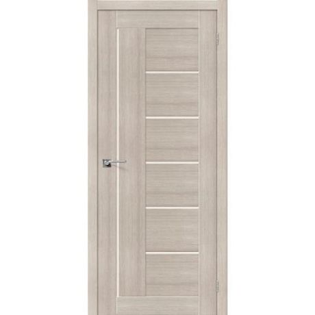 Дверь межкомнатная эко шпон коллекция Legno, VP6, 2000х900х40 мм., остекленная, CT- Magic Fog, Cappuccino Melinga