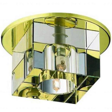 Встраиваемый/точечный светильник коллекция Cubic, 369382, золото/прозрачный Novotech (Новотех)