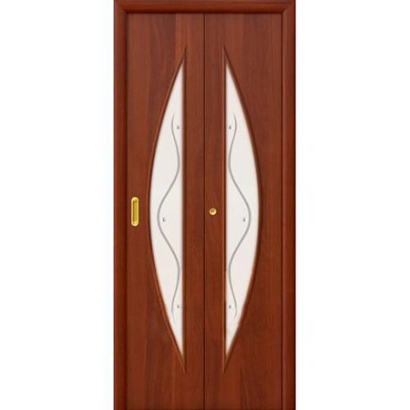 Дверь межкомнатная ламинированная, коллекция 10, 5Ф, 2000х350х40 мм., остекленная, СТ-Фьюзинг, ИталОрех (Л-11)