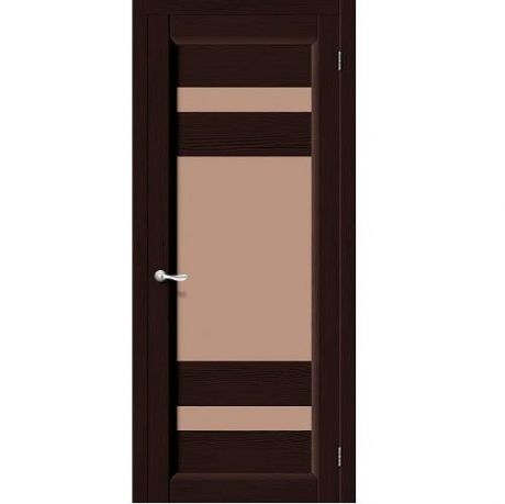 Дверь межкомнатная RIF-массив, Леон, 2000х800х40, остекленная, СТ- Сатинато, Венге (Т-19)