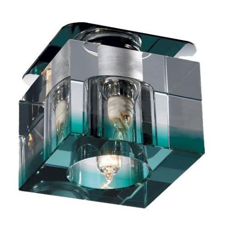 Встраиваемый/точечный светильник коллекция Aquarelle, 369296, хром/зеленый хрусталь Novotech (Новотех)
