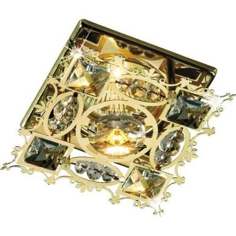 Встраиваемый/точечный светильник коллекция Aurora, 369501, золото/хрусталь Novotech (Новотех)