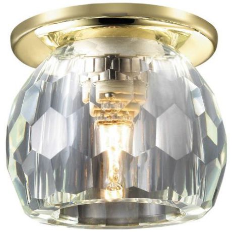 Встраиваемый/точечный светильник коллекция Dew, 369800, золото/хрусталь Novotech (Новотех)
