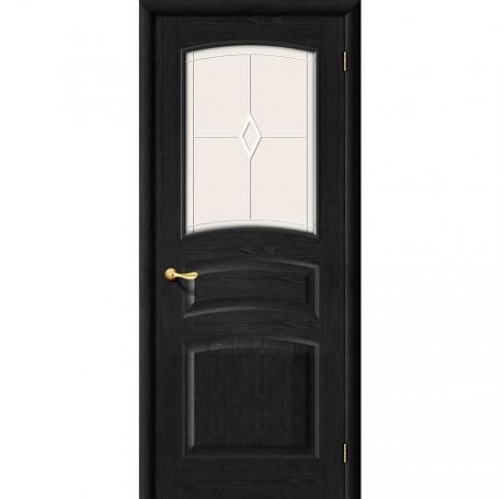 Дверь межкомнатная из массива Классическая, М16, 2000х700х40, остекленная, СТ-Полимер, Венге (Т-08)