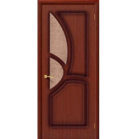 Дверь межкомнатная шпонированная коллекция Стандарт, Греция, 2000х900х40 мм., остекленная Рифленое, макоре (Ф-15)