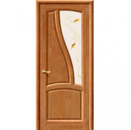 Дверь межкомнатная из массива Классическая, Рафаэль, 2000х900х40, правая, остекленная, СТ-Полимер, Орех (Т-26)