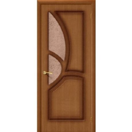 Дверь межкомнатная шпонированная коллекция Стандарт, Греция, 2000х600х40 мм., остекленная Рифленое, орех (Ф-11)