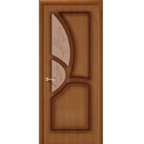 Дверь межкомнатная шпонированная коллекция Стандарт, Греция, 2000х700х40 мм., остекленная Художественное, орех (Ф-11)