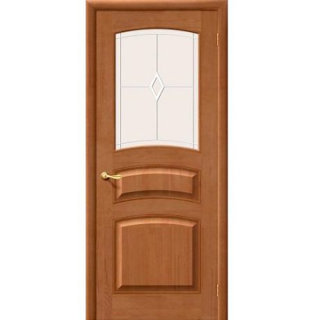Дверь межкомнатная из массива Классическая, М16, 2000х900х40, остекленная, СТ-Полимер, Светлый Лак (Т-05)