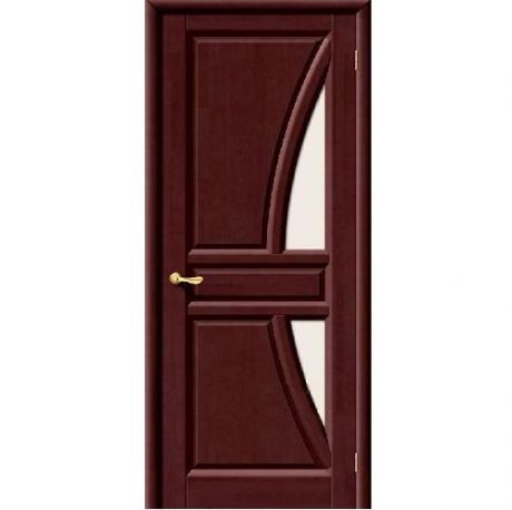 Дверь межкомнатная из массива Классическая, Моне, 2000х600х40, левая, остекленная, СТ-Полимер, Махагон (Т-27)