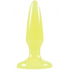 Анальная пробка Firefly Pleasure Plug - Mini - Yellow светящаяся в темноте мини желтая